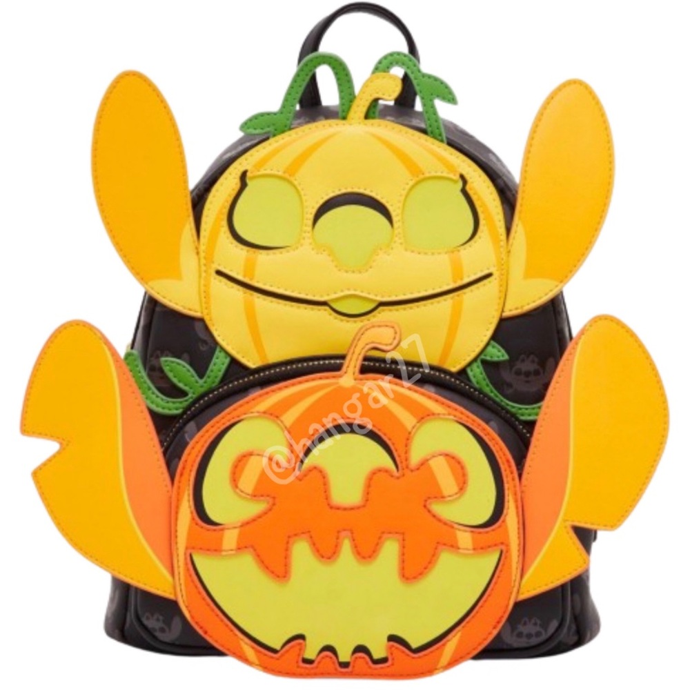 Angel & Stitch Jack-O-Lantern Loungefly Backpack
